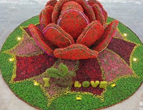 經典案例分享：膠州《幸福花開》立體花壇